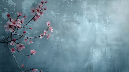 Blooming Beauty: Sakura Blossoms Against Subtle Pastel Gradient - Enhance Your Spring-Themed Designs and Create Tranquil Floral Backgrounds with Ease.