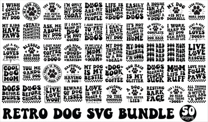 Fototapeta premium Retro Dog SVG Bundle, Retro Dog SVG, Dog SVG Bundle, Dog SVG, Dog Mega Bundle, Big Bundle Dog Designs,