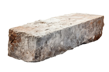 The Elemental Comfort: A Stone Bench Born From Cement. On a White or Clear Surface PNG Transparent Background. - obrazy, fototapety, plakaty