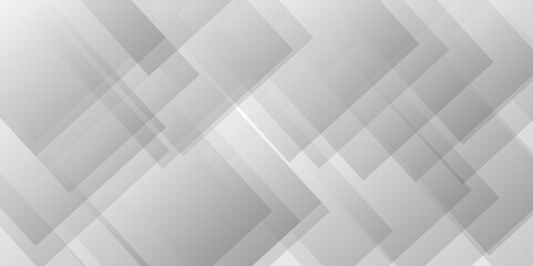 Abstract white background design with layers of textured white transparent material in triangle and squares shapes. White color technology concept geometric line vector background.