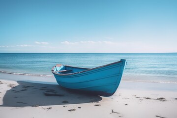 wood boat on the beach