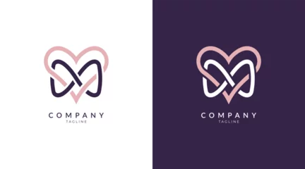 Fotobehang Infinity letter M Love logo design template © mupppid