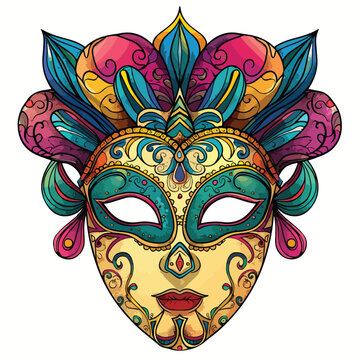 Carnival Mask Clipart  isolated on white background