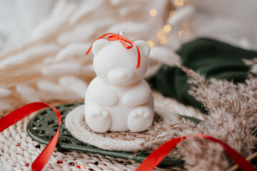 Cute bear shaped soy wax candle