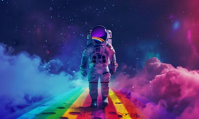 Spacewalker in a Rainbow Universe Generative AI