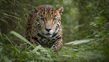 A Jaguar With Its Sleek Body Gliding Through The U