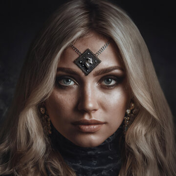 Portrait of a  beautiful woman with blonde hair