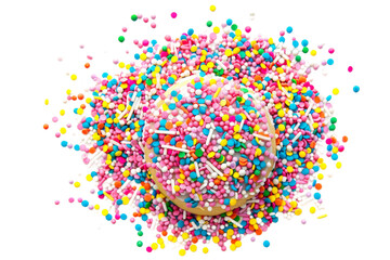 Colorful Donut Sprinkles on Transparent Background