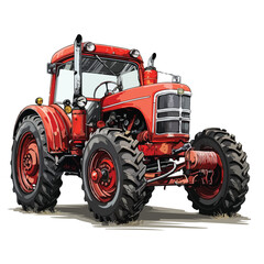 Farm Tractor Clipart  isolated on white background