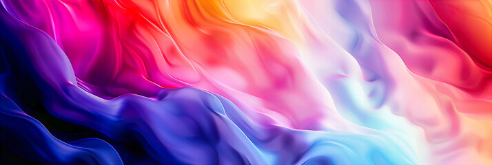 Abstract Artistic Background, Bright Rainbow Waves and Soft Flowing Colors, Creative and Modern Design - obrazy, fototapety, plakaty