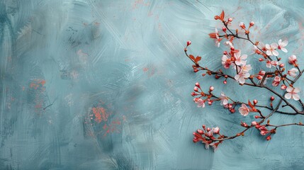 Radiant Renewal: Sakura Blossoms Adorning Soft Pastel Gradient - Infuse Your Designs with the Renewed Energy and Freshness of Spring, Transforming Them into Captivating Works of Art