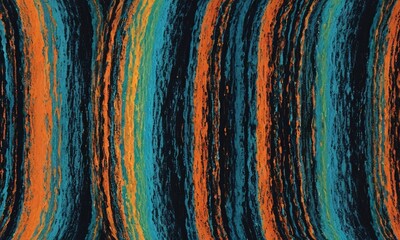  Vibrant orange teal psychedelic grainy gradient color flow wave on black background - 769432125