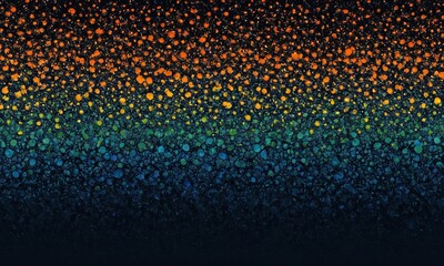  Vibrant orange teal psychedelic grainy gradient color flow wave on black background - 769432159