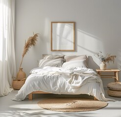 Bedroom Decor A Blend of Modern and Natural Elements Generative AI