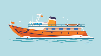 Ship and travel icon design flat cartoon vactor ill