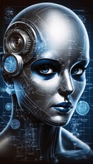 Futuristic Innovative Imagery AI. Portrait of artificial intelligence and automation illustrating efficiency - 769432362