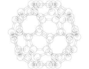 Truncated Icosahedron with Atoms 3D print model