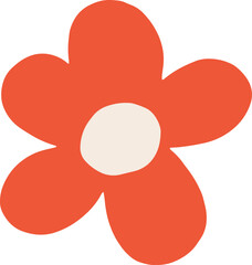 Groovy Retro Sticker Flower Floral Daisy SVG Vector Hand Drawn 