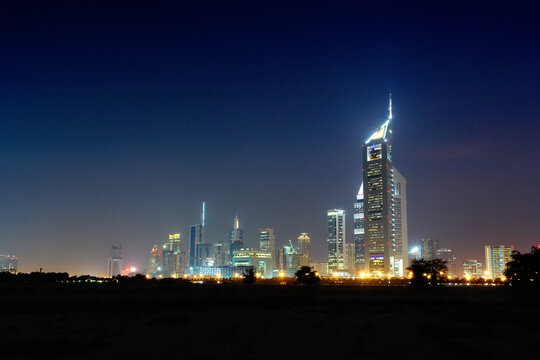 The city of Dubai at night
