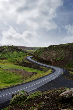 Asphalt road in a landscape