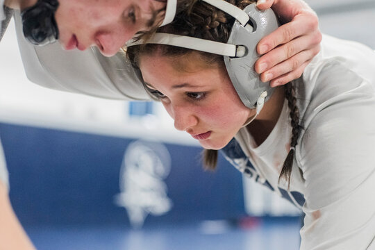 15 year old female  wrestler on a co-ed team
