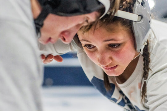 15 year old female  wrestler on a co-ed team