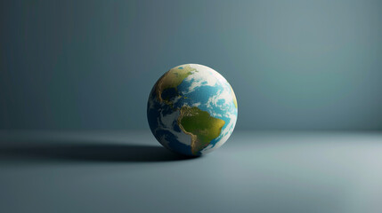 Earth globe on gray background