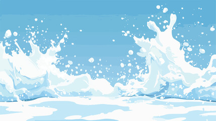 Obraz na płótnie Canvas Snow splash in the air blue sky background.. Flat vector