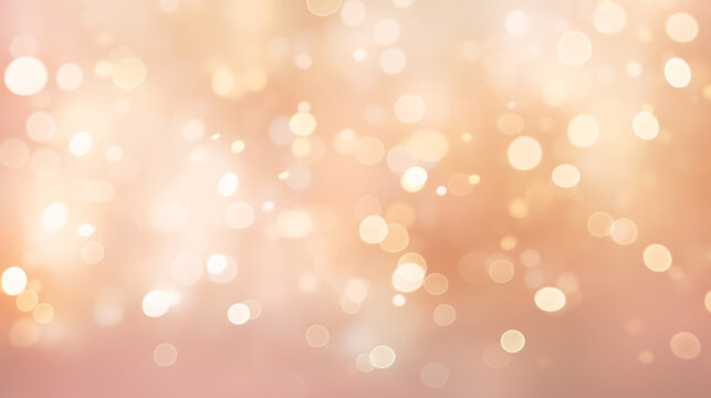 Abstract Shimmering Light Bokeh Background, Warm Golden Glow for Celebration and Festive Moments, Soft Focus Lights Texture