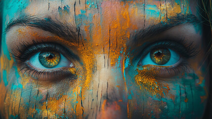 Naklejka premium eye of the person, street art