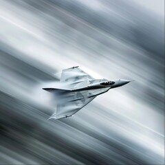 Fototapeta na wymiar Incorporating elements of motion blur to simulate the rapid movement of a high-speed aircraft