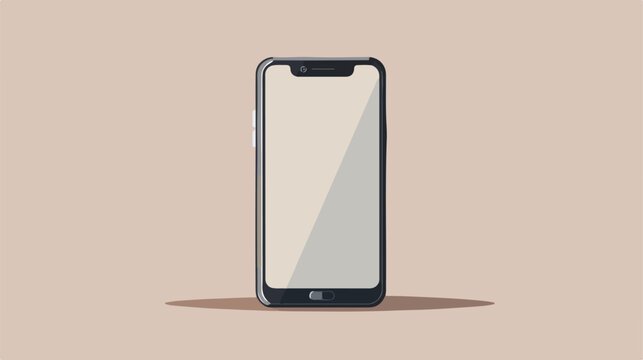Smartphone with blank screen icon image flat cartoon