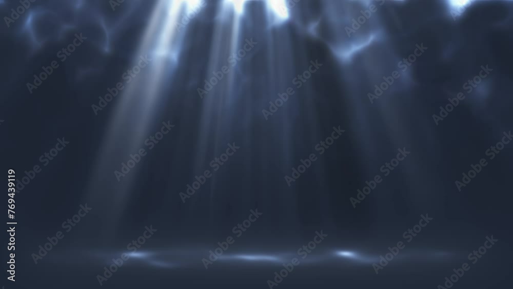 Wall mural light rays blue background loop