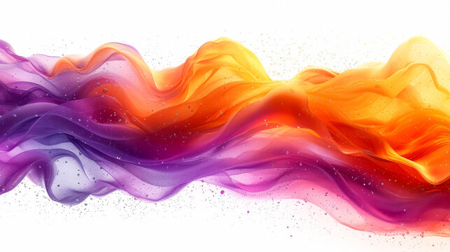 A colorful, wavy line of purple, orange, and pink. The colors are bright and vibrant, creating a sense of energy and excitement. The line appears to be moving, as if it is alive and dynamic