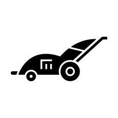 Lawn mower icon in glyph style