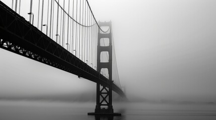 A bridge with fog in the background