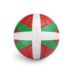 Soccer ball with Basque team flag, isolated on white background