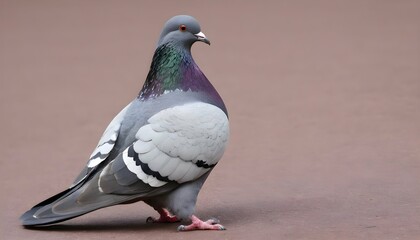 A Pigeon With Its Feathers Bristling Ready To Tak