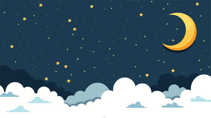 Obraz na płótnie Canvas Night sky flat vector isolated on white background -