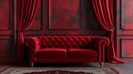 red velvet curtain, background