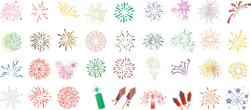 fireworks vector set