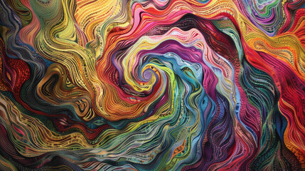 Intricate patterns of swirling colors, reminiscent of a hypnotic dance, drawing the viewer into a world of mesmerizing beauty. - obrazy, fototapety, plakaty