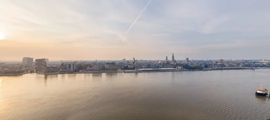 Tuinposter Antwerp, Belgium. Panorama of the city. Summer morning. Aerial view © nikitamaykov