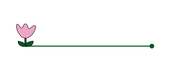 Fototapeta premium かわいい花のカラフルなフローラルな飾り線