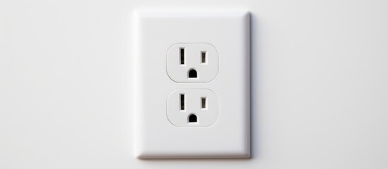 A rectangular white wall socket with an electrical supply, an electronics accessory, and a computer component. The wall plate is white