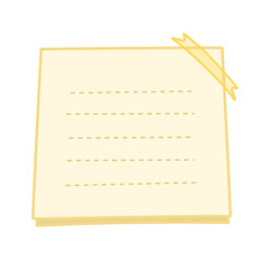 cute yellow note paper for stickers and folders