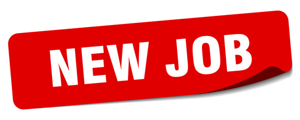 new job sticker. new job label