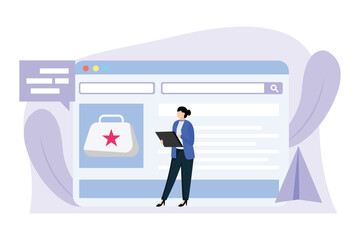 E Commerce Flat Design Illustration