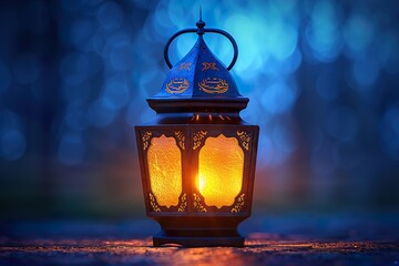 Luxury 3d lantern islamic festival background for ramadan kareem, eid al fitr, islamic holy month,  - obrazy, fototapety, plakaty