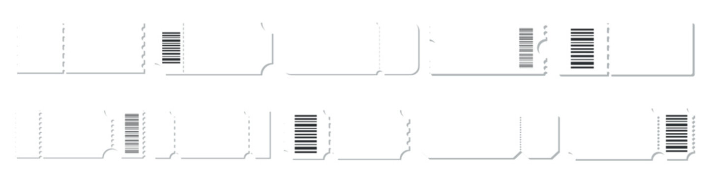 Tickets template. Set of tickets. concert ticket. lottery coupons. vector ticket.set blank ticket